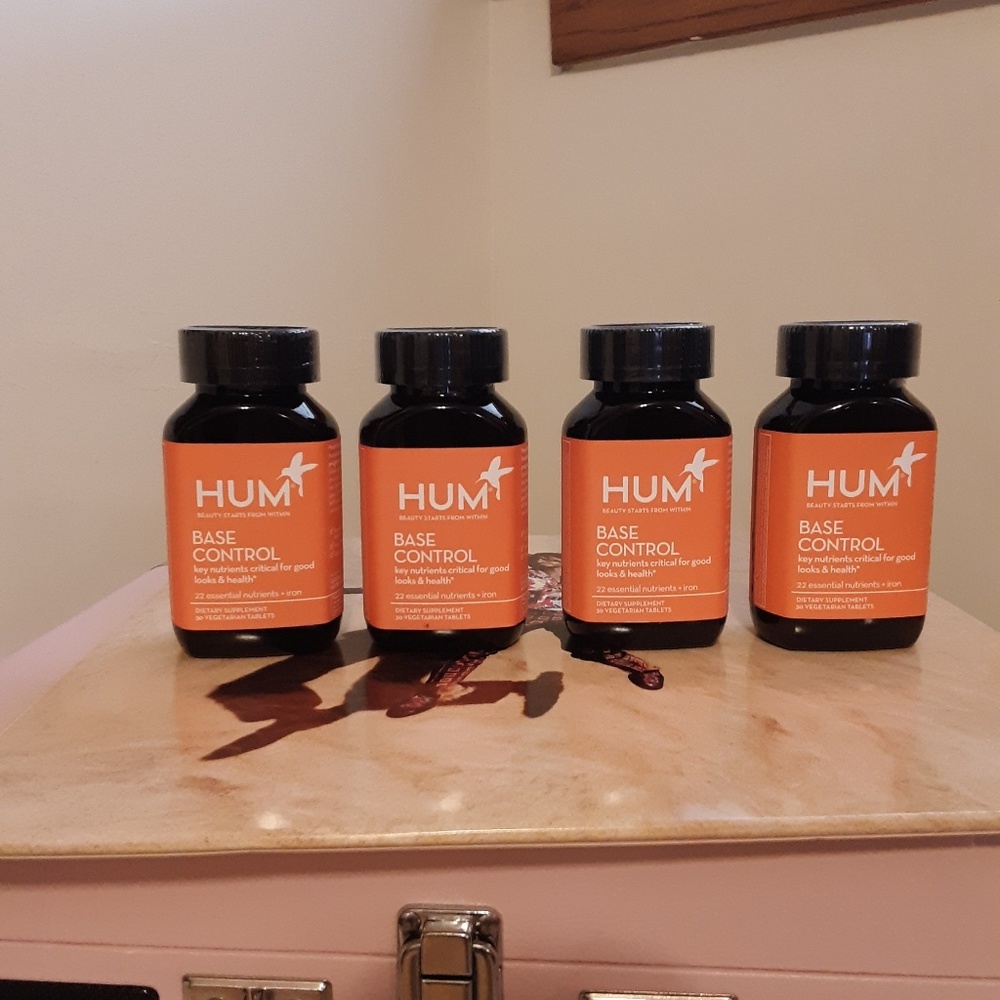 4 bottles of HUM Base Control multivitamins